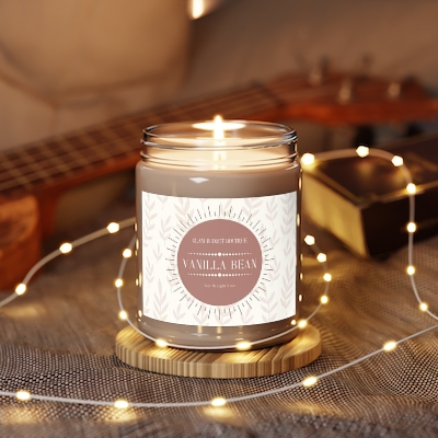 Vanilla Bean Scented Soy Candle, 9 oz.