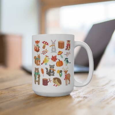 Fall Animals Collage Coffee Mug, 15 oz. (Limited Edition)